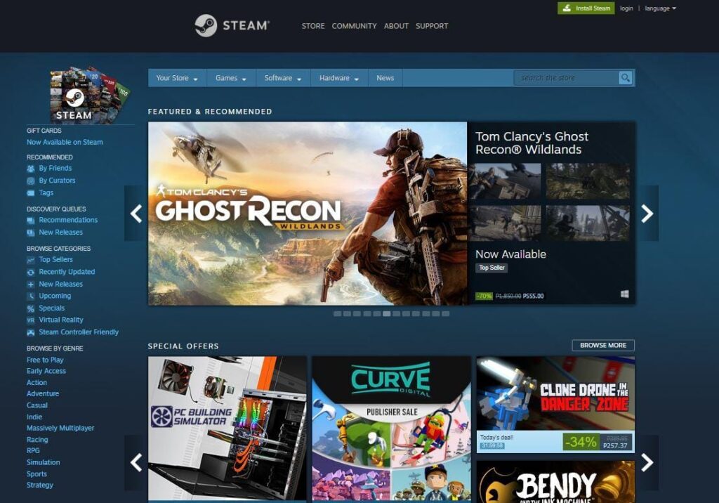 Steam Best Sites to download pc games for Free